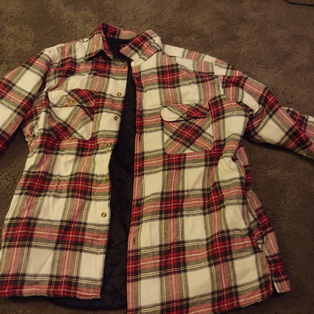 Plaid thermal button up shirt